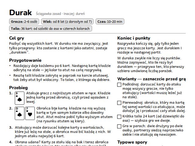 Durak — zasady i ściągawka