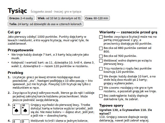 Tysiąc — zasady i ściągawka