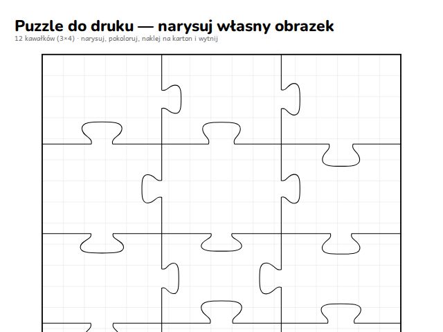 Szablon puzzli do druku